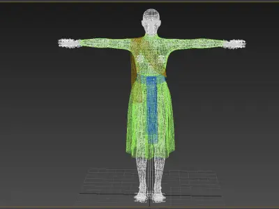 Indian King Cloth ware Low-poly 3D model