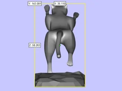 Black panther jumping Texture Black marble Marquina 3D model