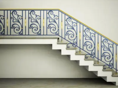 Wrought iron railing 3D model