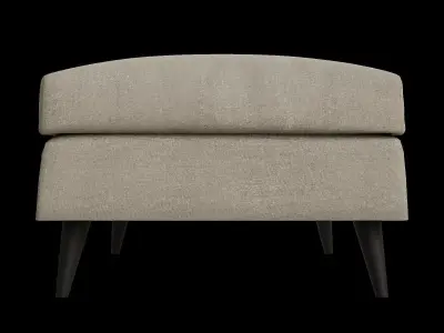 Rectangle Brown Pouf 3D model