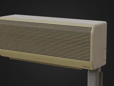 Old Moderately Dirty Air Conditioner 05 Low-poly 3D model