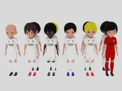  Real Madrid Soccer - Football Team Low-poly 3D model