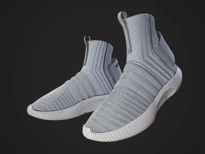 Adidas Crazy 1 ADV Sock Grey Low-poly 3D model