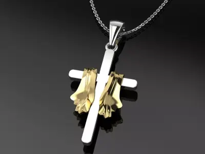 Cross pendant gold 3D print model purchase
