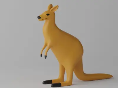 Cartoon Cute Kangaroo 3D model