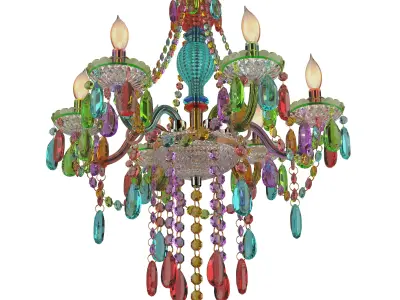 Bohemian Crystal Chandelier Lighting 3D model