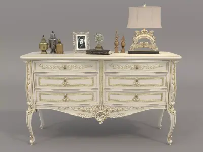 Classic European style Sideboard and Decoration 5 3D model