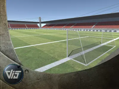 Football Fields Low-poly 3D model