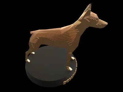 Parametric Doberman Pinscher Low-poly 3D model