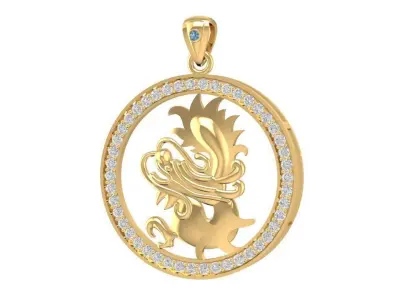 Luxury Dragon Round Pendant Jewelry 3D Model 1617 3D print model
