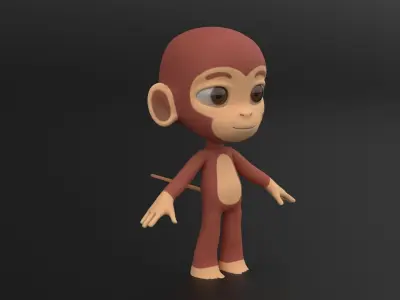 Monkey  Cartoon    3D Model 3D model