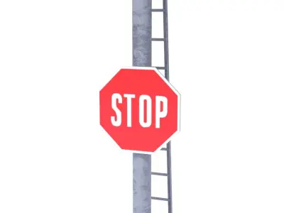 Rail Crossing Traffic Light Pack 1 Low-poly 3D model