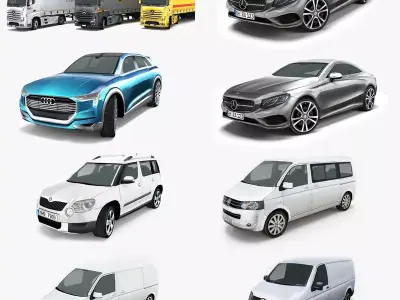 10 - City cars models 3D model Low-poly 3D model