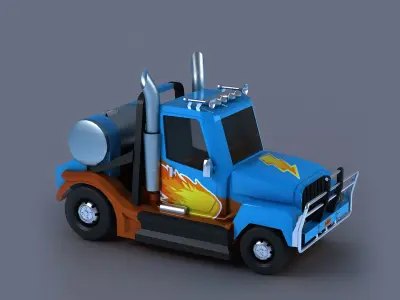  vehicle car truck emergency cartoon Van   low poly low-poly 3D model