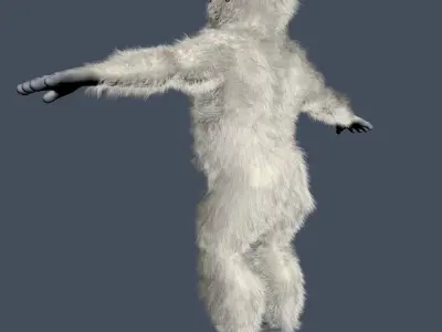 Yeti Character RIGGED Low-poly 3D model