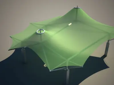 Membrane Tent Roof Low-poly 3D model