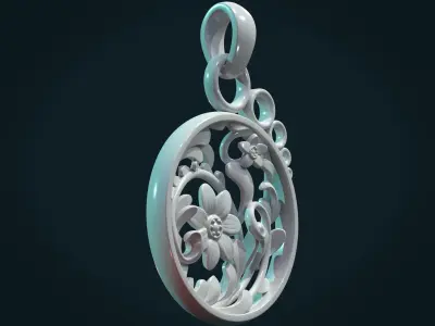 Scrollwork Pendant 3D print model