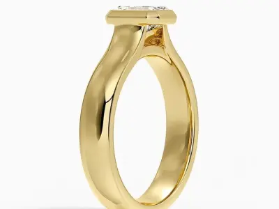 Bezel Engagement Ring  03 3D print model
