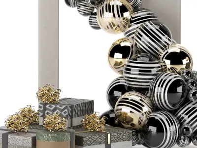 decorative birthday set 01 3D model