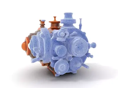 Antique Brass Gadget model pack Low-poly 3D model