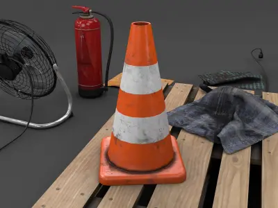 Various Garage Stuff Low-poly 3D model
