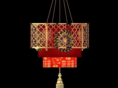 Chinese Red Lantern 3D model 35