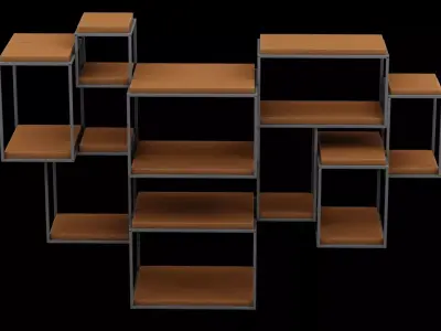 Geometrical Furniture Design Low-poly 3D model 3