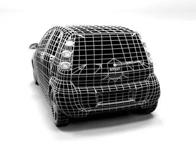 SMART FORFOUR LOWPOLY Low-poly 3D model