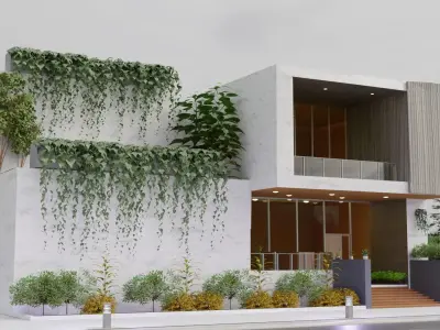 Modern villa 2023 Low-poly 3D model