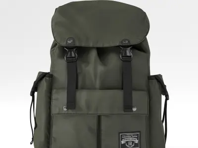 Backpack fabric Green 3D model