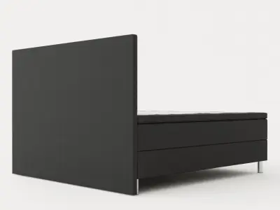 Diplomat Complete Bed Package 180x200 Dark Gray Low-poly 3D model