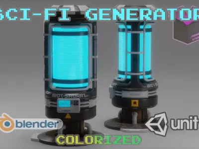 SciFi Electromagnetic Generator Free low-poly 3D model