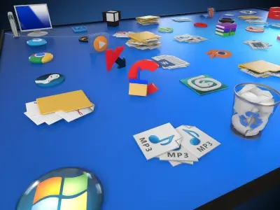 windows desktop icon in 3d 3D model