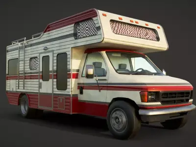 camper van truck Low-poly 3D model