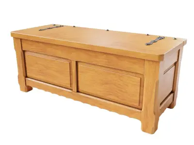 Traditional Wood Chest 3D model