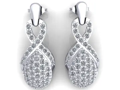 Luxury Fancy Woman Earring 3d Model Print  3D print model