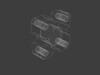 Square Flange 3D Model 3D model