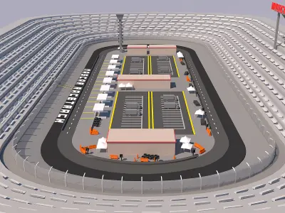 NASCAR Racetrack 3d Model Low-poly 3D model