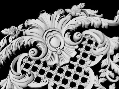 Central decor ornament for furniture 3D model 818