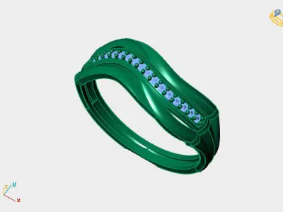 Women Ring Diamond Stone STL 3DM Lightweight Printable 3D print model 19