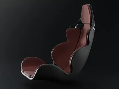 3D model Sport car seat with belt holes 3D model