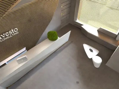 Reception desk for modern office 3D model