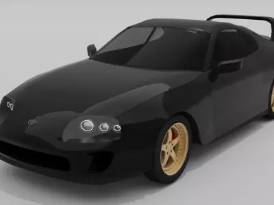 Toyota Supra mk4 game ready  Low-poly 3D model
