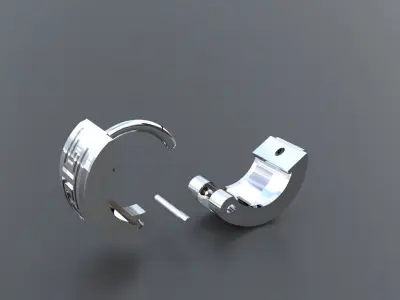 Greek Key Hoop Earring - STL Model for Silver and Gold Casting 3D print model