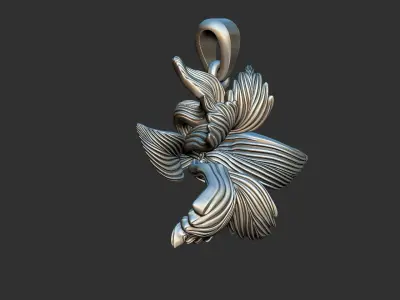 Arabesque Flower Pendant 3D print model