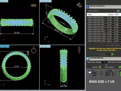 Solitaire Pave Diamond Engagement Ring Luxury CAD Design 3D print model