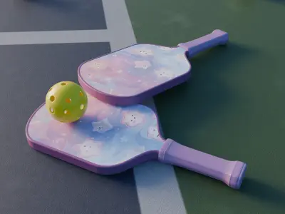 Pickle Ball Racket 3D Low-poly 3D model