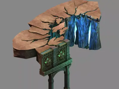 Stone Funeral Place - Cliff 01 3D model