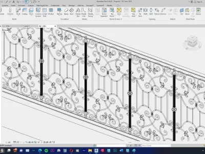 Classic Railing Revit Family type 014 3D model