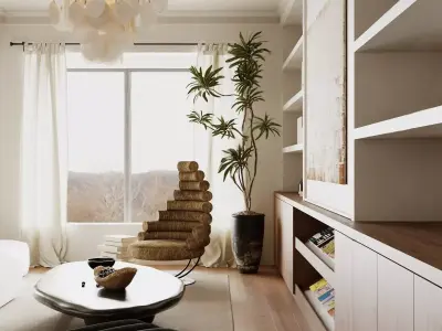 Mid Century interior  Livingroom 3D model